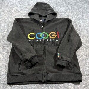 Coogi Australia Spell Out  Zip up Hoodie Sweatshirt Grey Sz M (10/12) Kids Boys